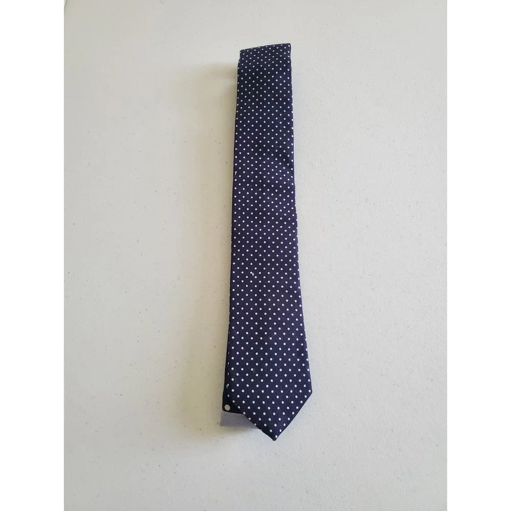 New Everlane Mens Navy Polka Dot‎ Cotton Tie Handmade in New York